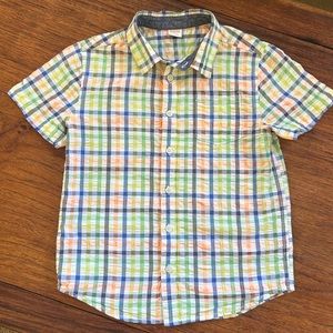 Gymboree boys short sleeve button up shirt, size M (7-8)